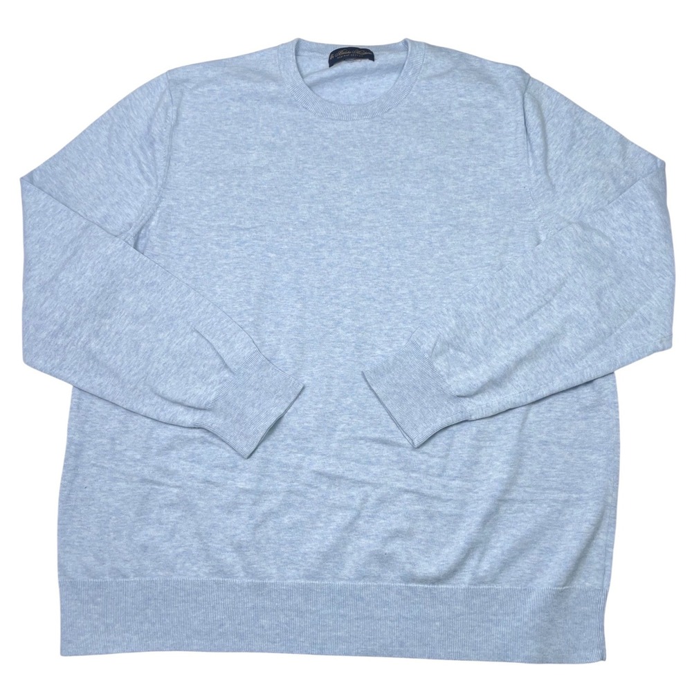 Brooks Brothers Mens Supima Cotton Crewneck Sweater In Light Blue XL $108